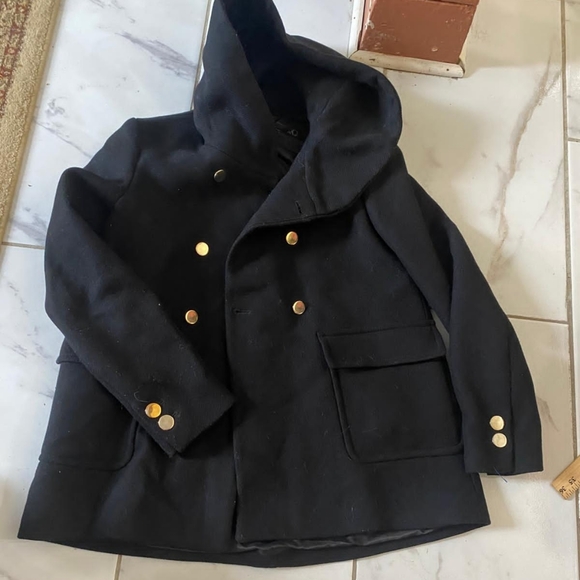 Zara Jackets & Blazers - Zara Black Peacoat with Gold Accents